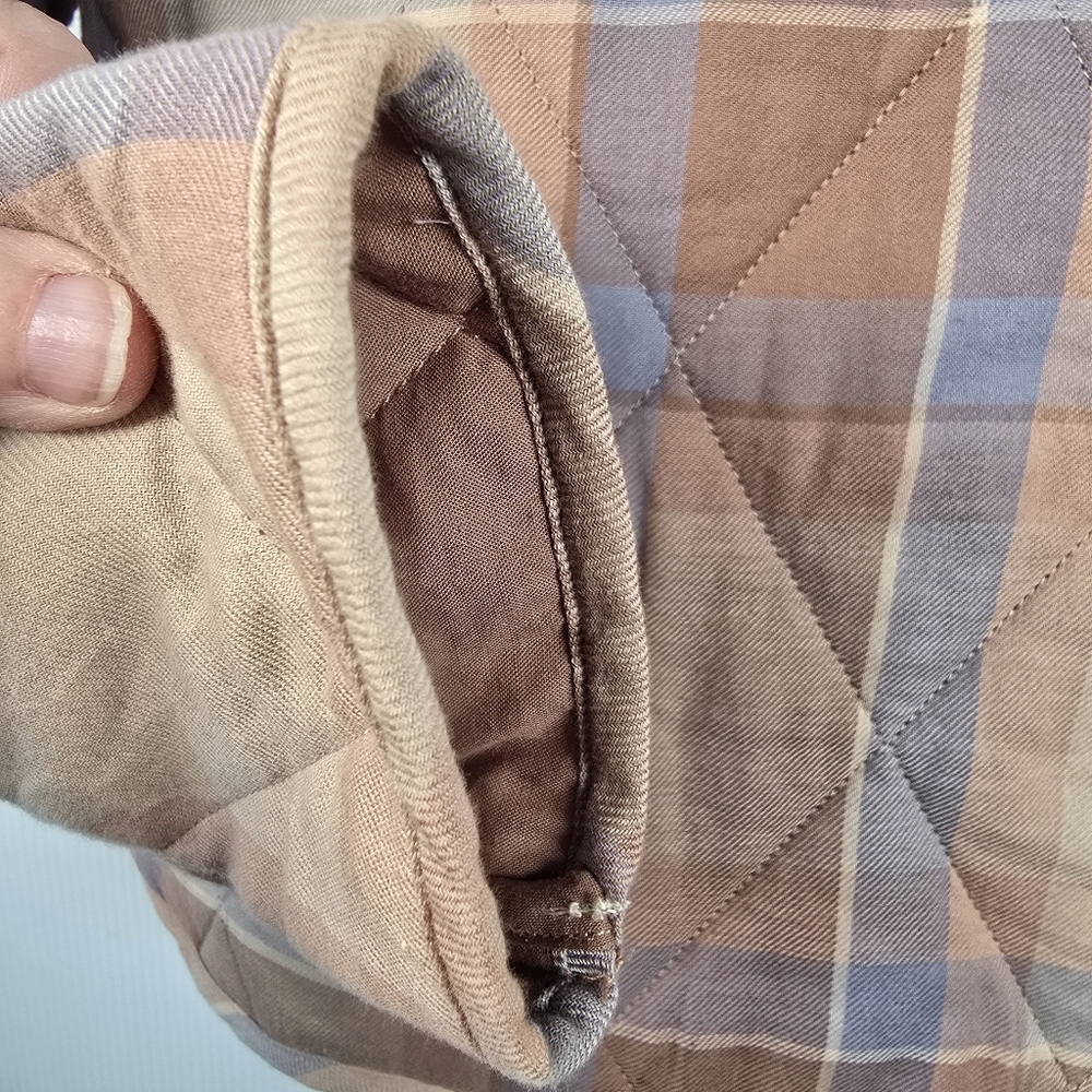 Z Supply Maya Quilted Plaid Snap Closure Jacket Patch Hip Pockets Size XS - Picture 13 of 16